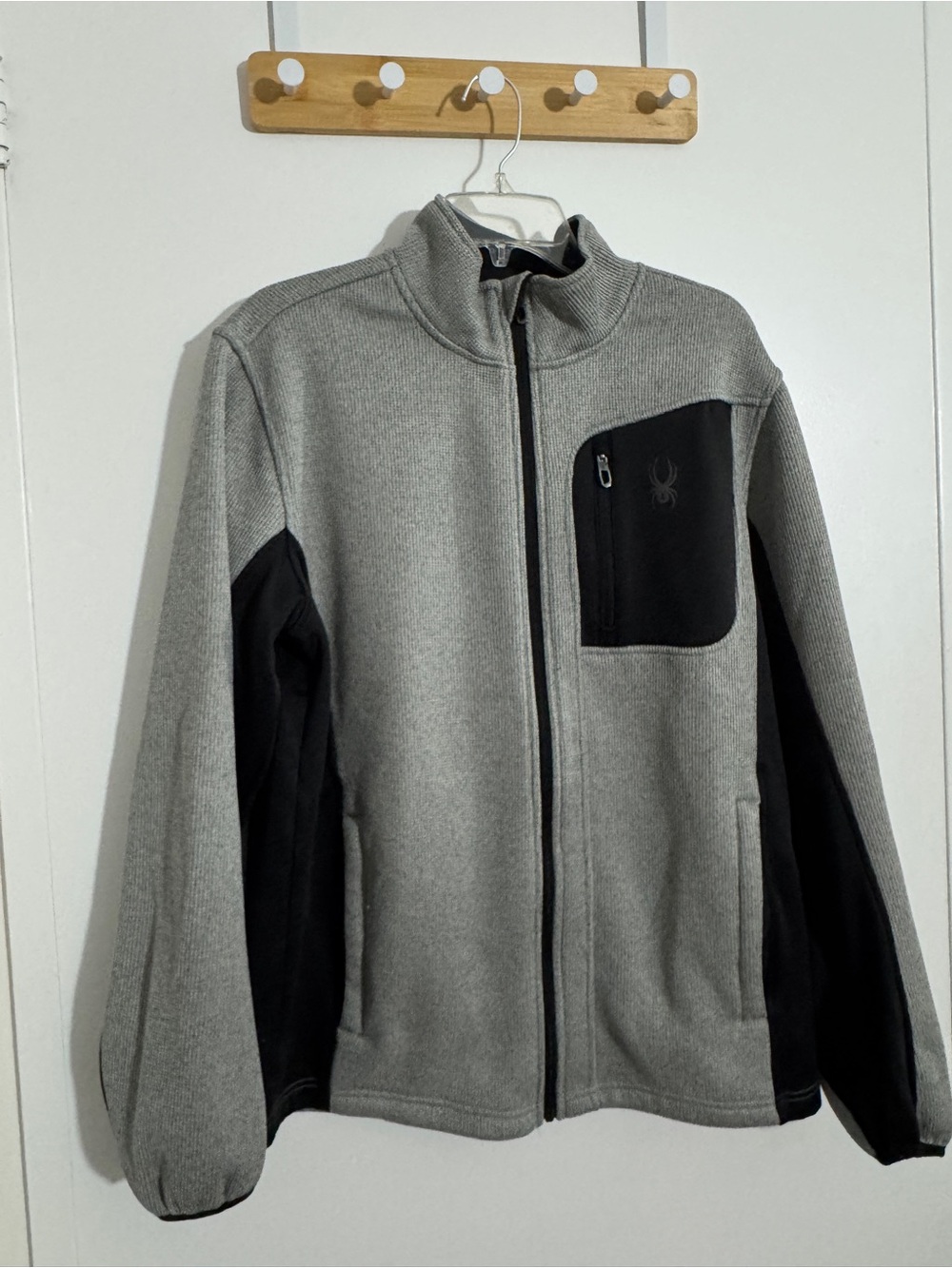 Spyder Gray and Black Full Zip Fleece Jacket